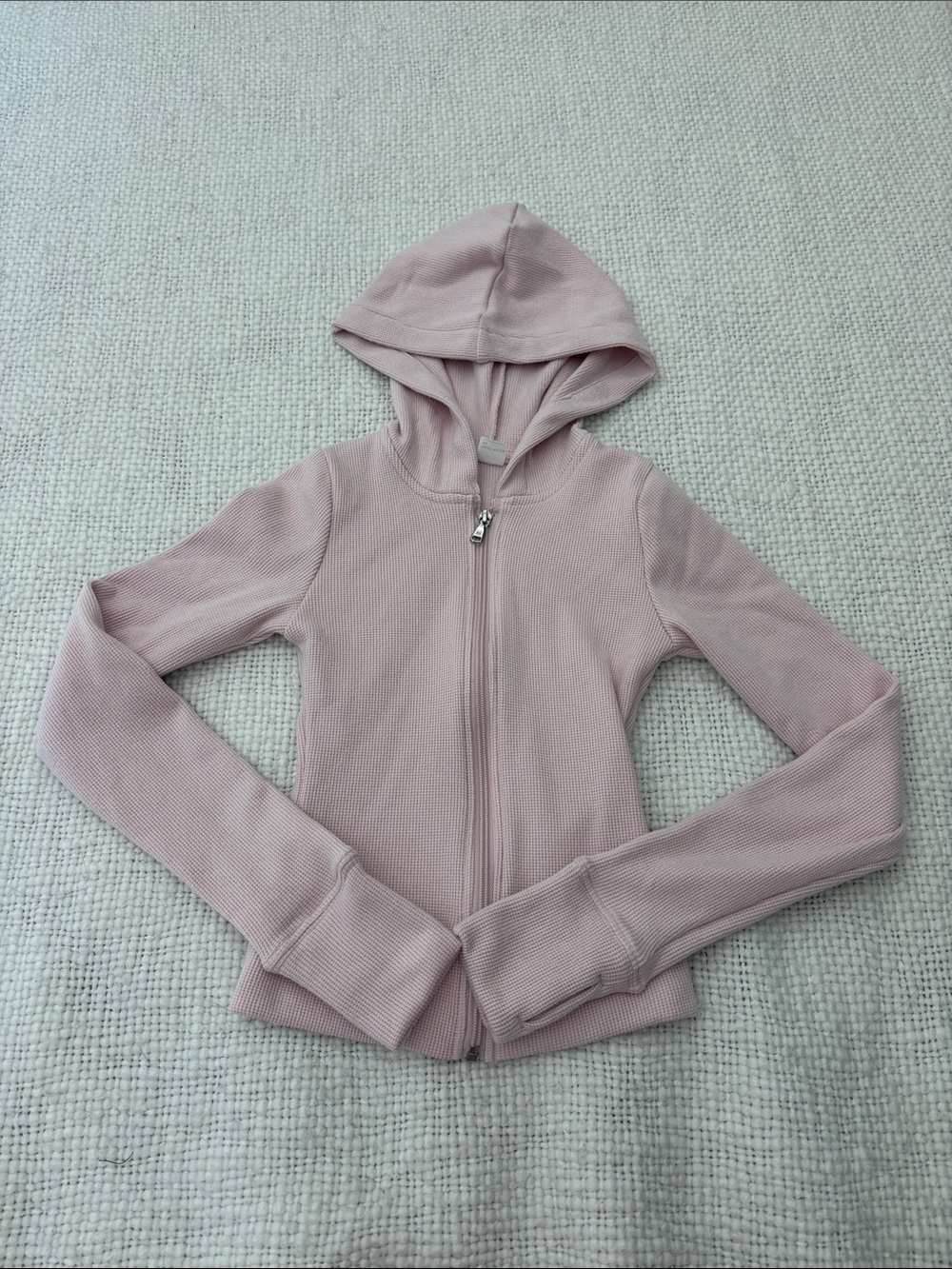 Gilly Hicks knit light pink tight zip up